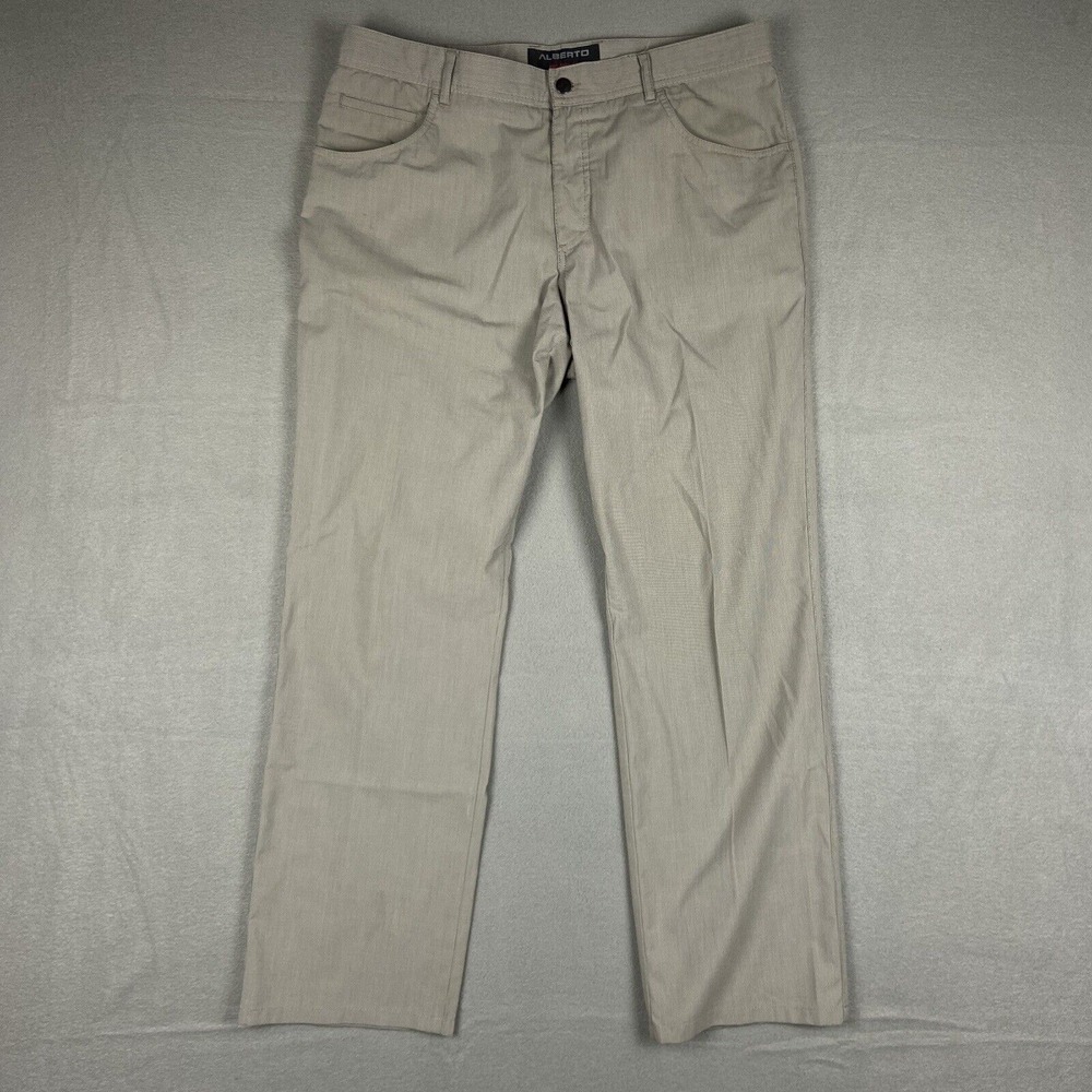 Alberto Ceramica Pants Mens 36x31* Gray‎ Tan Stone Modern Fit Performance Golf